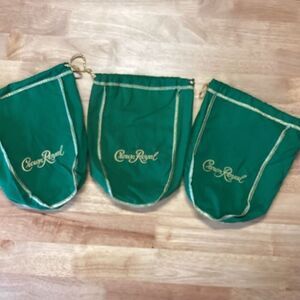 Lot of 3 Crown Royal Apple String Bags - new